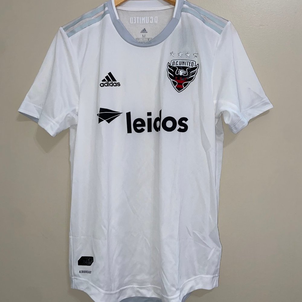 Adidas D.C. United Authentic Soccer Jersey White MLS Mens Size M GT2445 NEW